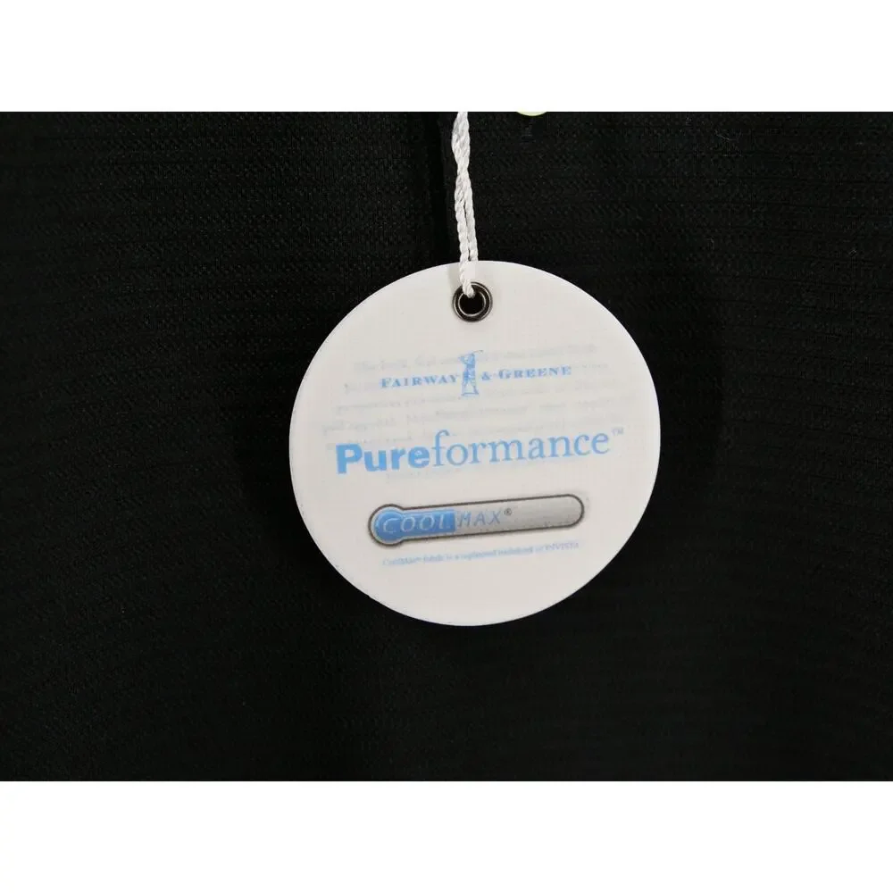 NWT Fairway & Greene Polo PureFormance Mens XL Black Riverbend Kohler Golf Club